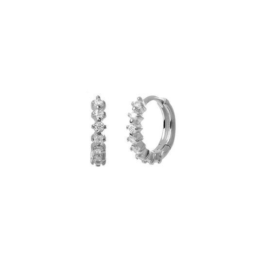 RANGE WHITE SILVER HOOP Earrings