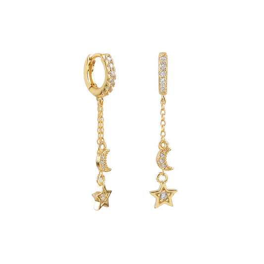 STARMOON GOLD CHAIN ​​HOOP EARRING