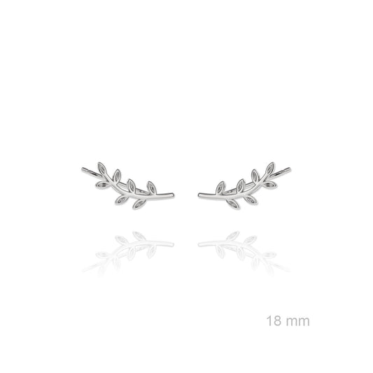 SILVER LEAVES CLIMBING EARRING