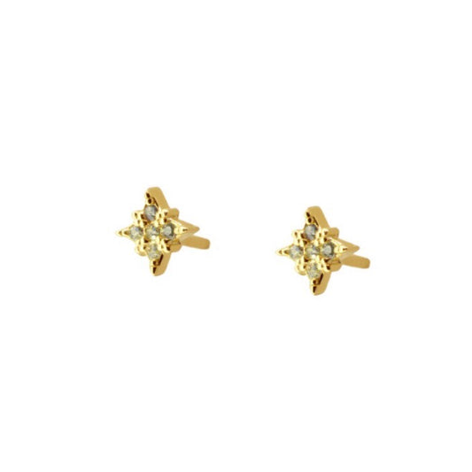 WHITE GOLD ZIRCONIA FLASH EARRING